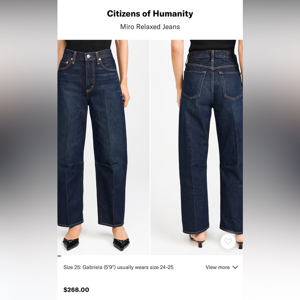 Citizens of Humanity Dark Blue Straight Leg Jeans